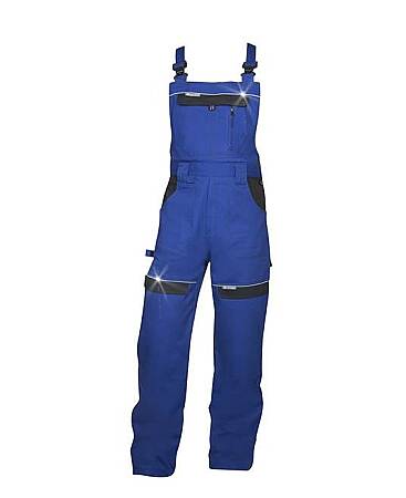 Zimní montérkové pracovní kalhoty s laclem COOL TREND, modro/černé