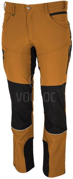 Outdoorové strečové kalhoty Bennon FOBOS TROUSERS BLACK, okrová/šedá