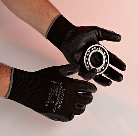 Povrstvené pracovní rukavice Lebon NITRIFLEX/BLACK