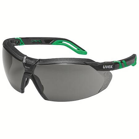 Pracovní brýle Uvex i-5, PC šedý, ochr. st. 3; infradur plus, rám. černo-zelený